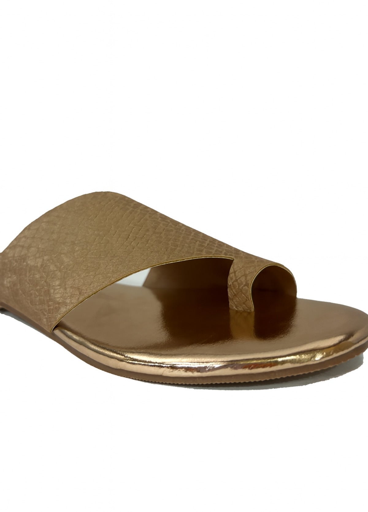 Gold Textured Slip-On Flats for Women