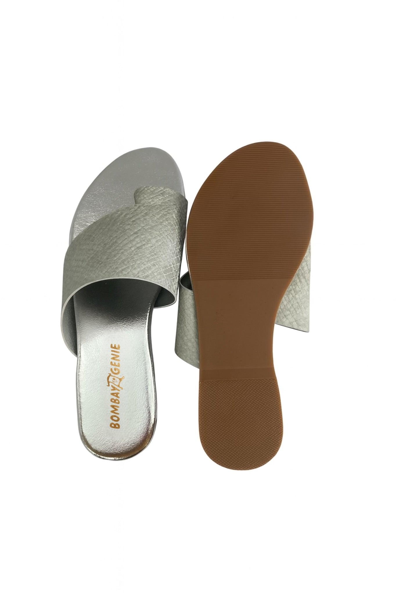 Silver Textured Women Flats