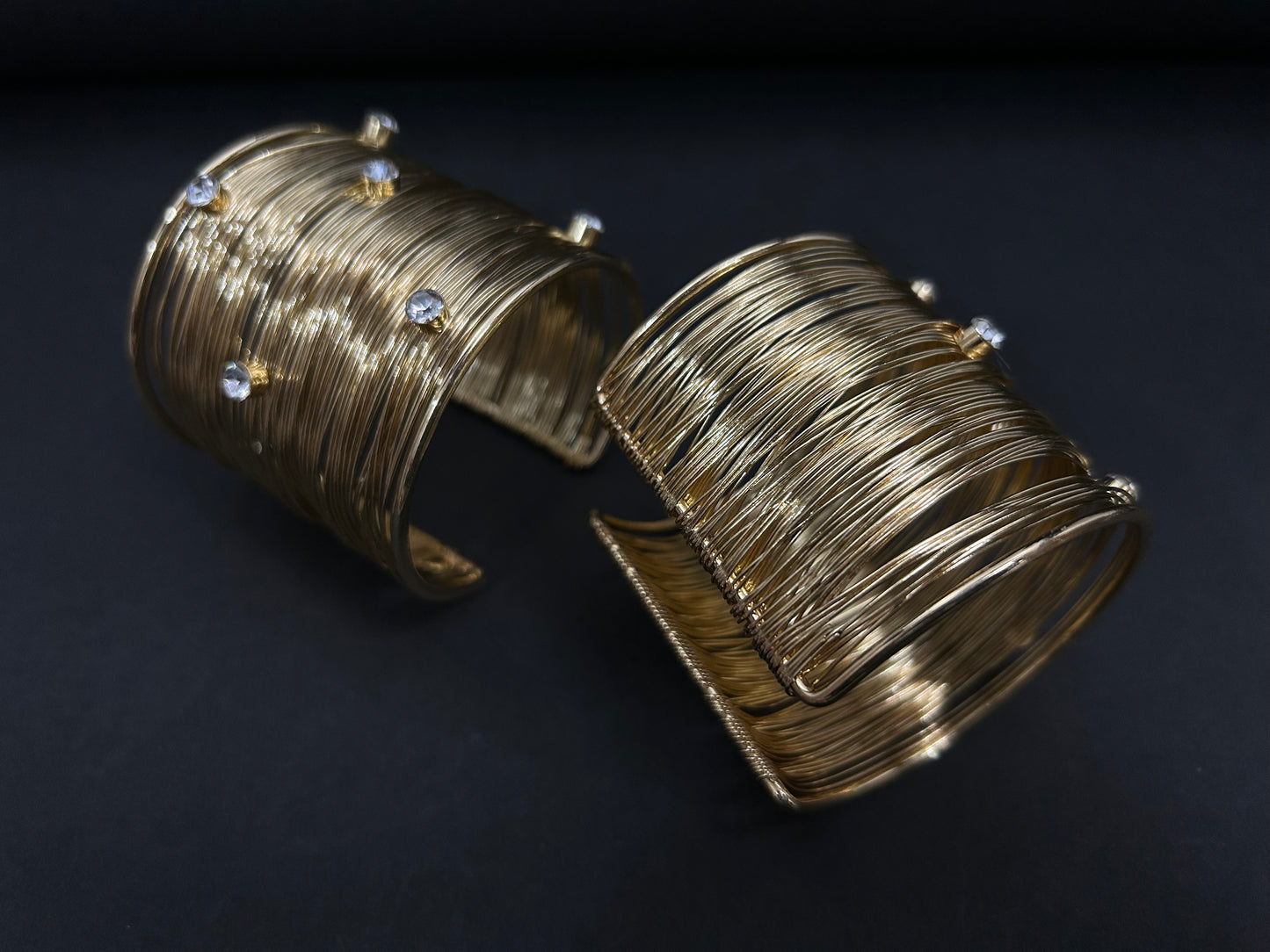 Luxury Wire Wrapped Gold Cuff Bangles