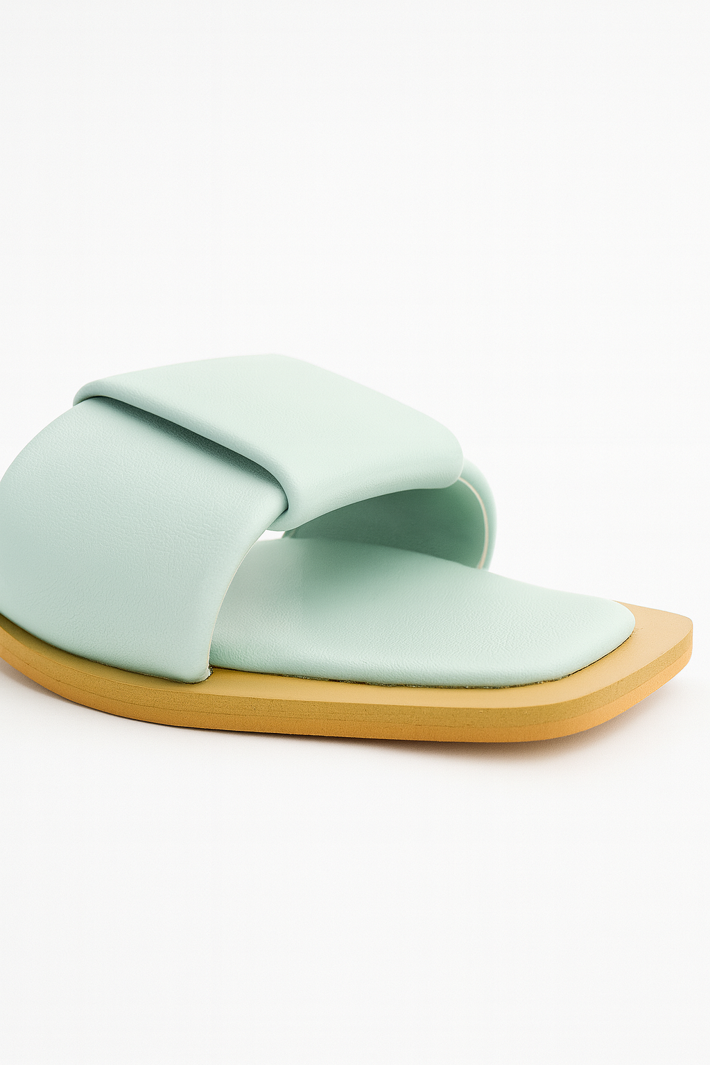 Mint Green Wide Strap Flats