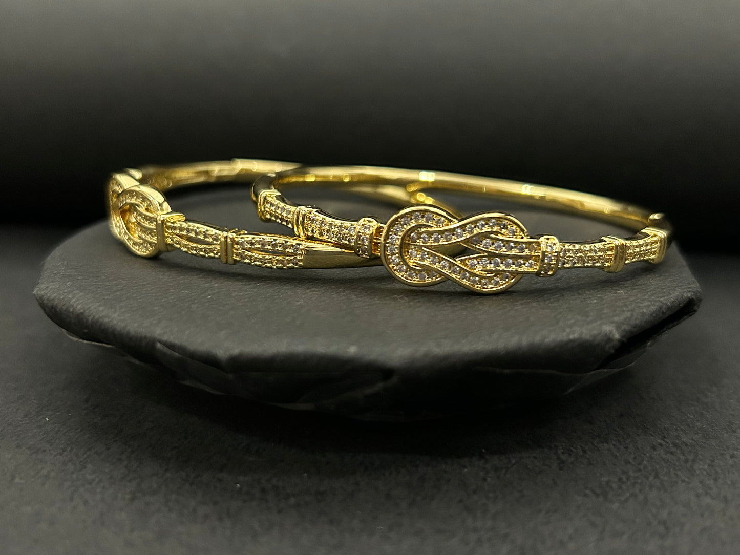 Knot Style Gold Bangles