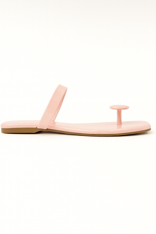 Pink Glossy Strap Sandals for Women