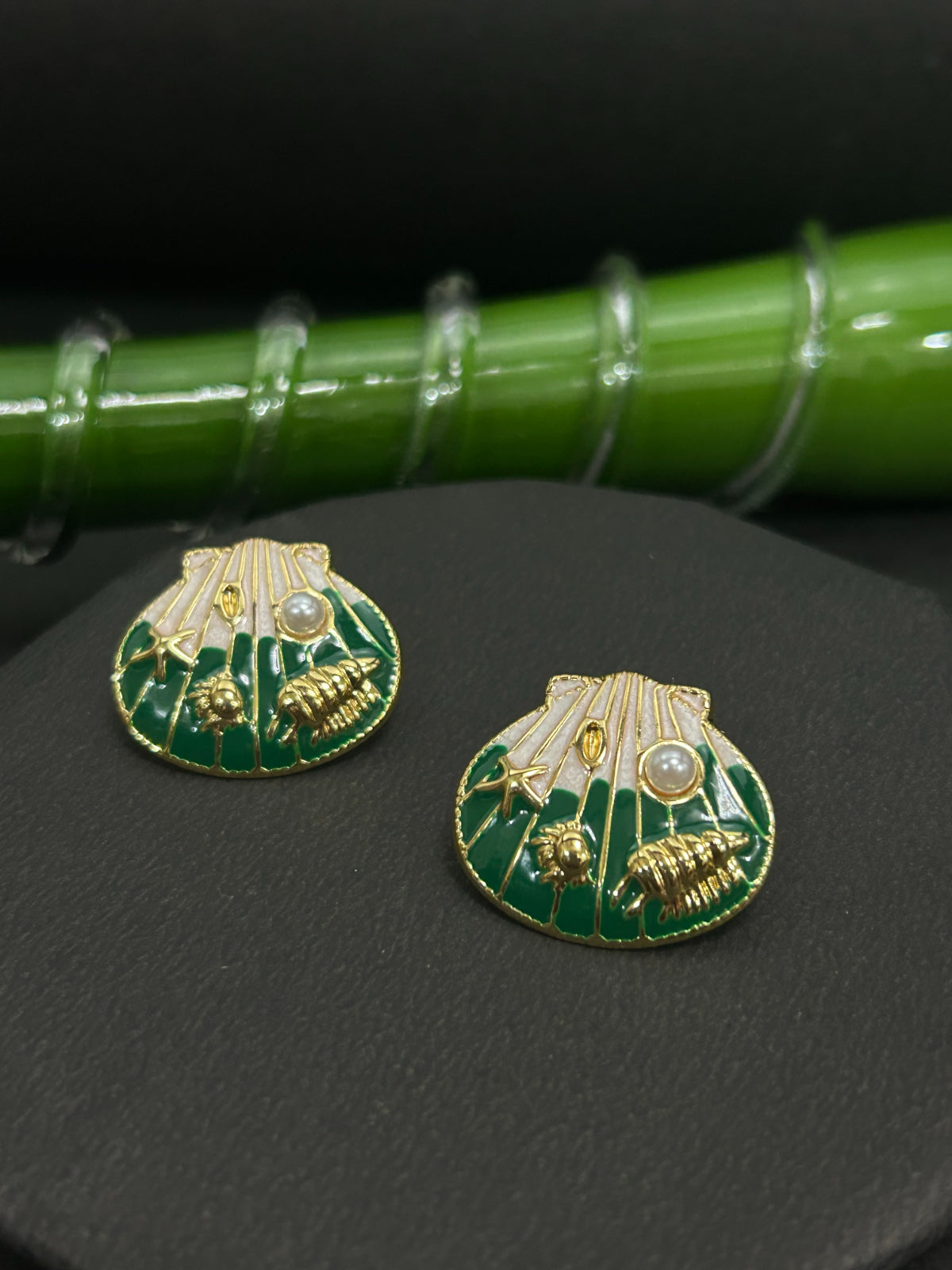 Sea Life Green Studs