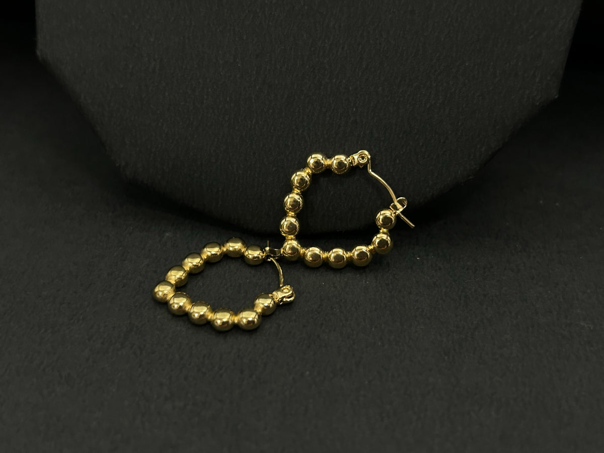 Boondi Leaf Gold Hoops