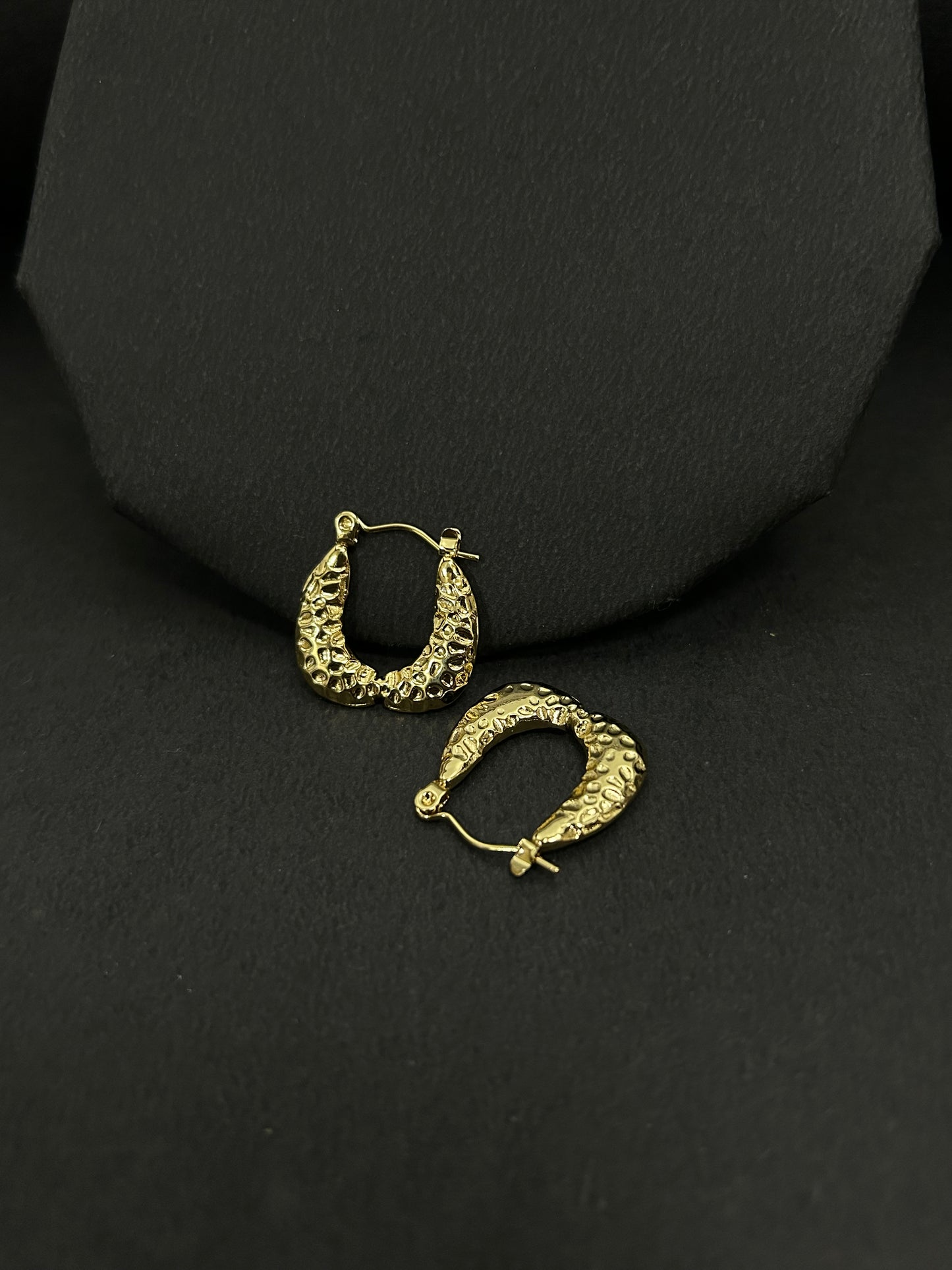 Golden Textured Hoops