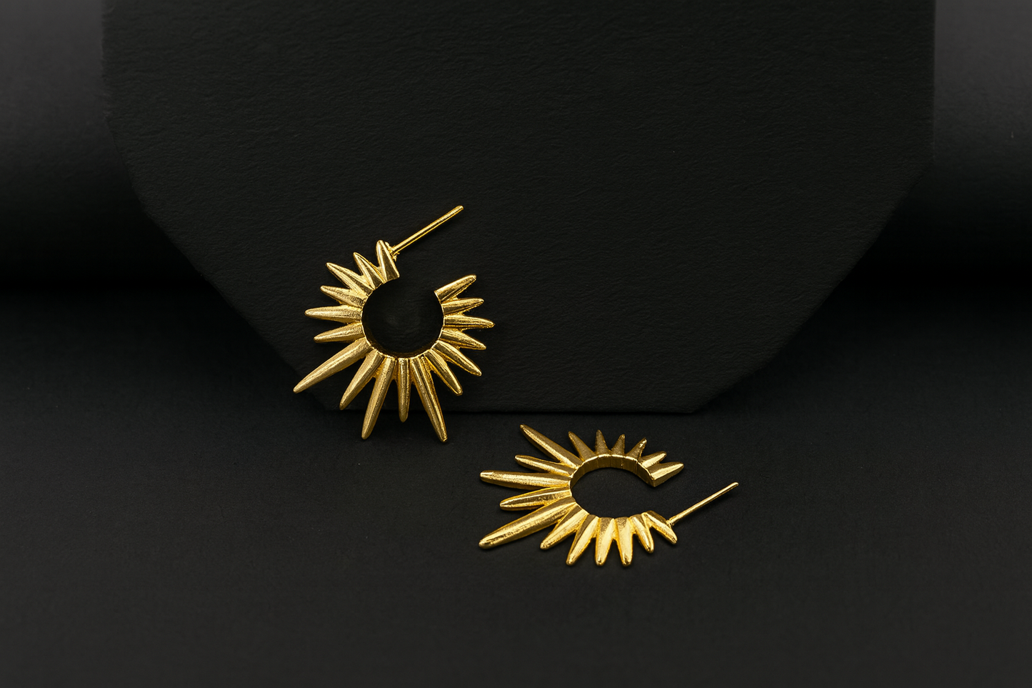 Fiery Gold Hoop Earrings