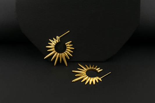 Fiery Gold Hoop Earrings