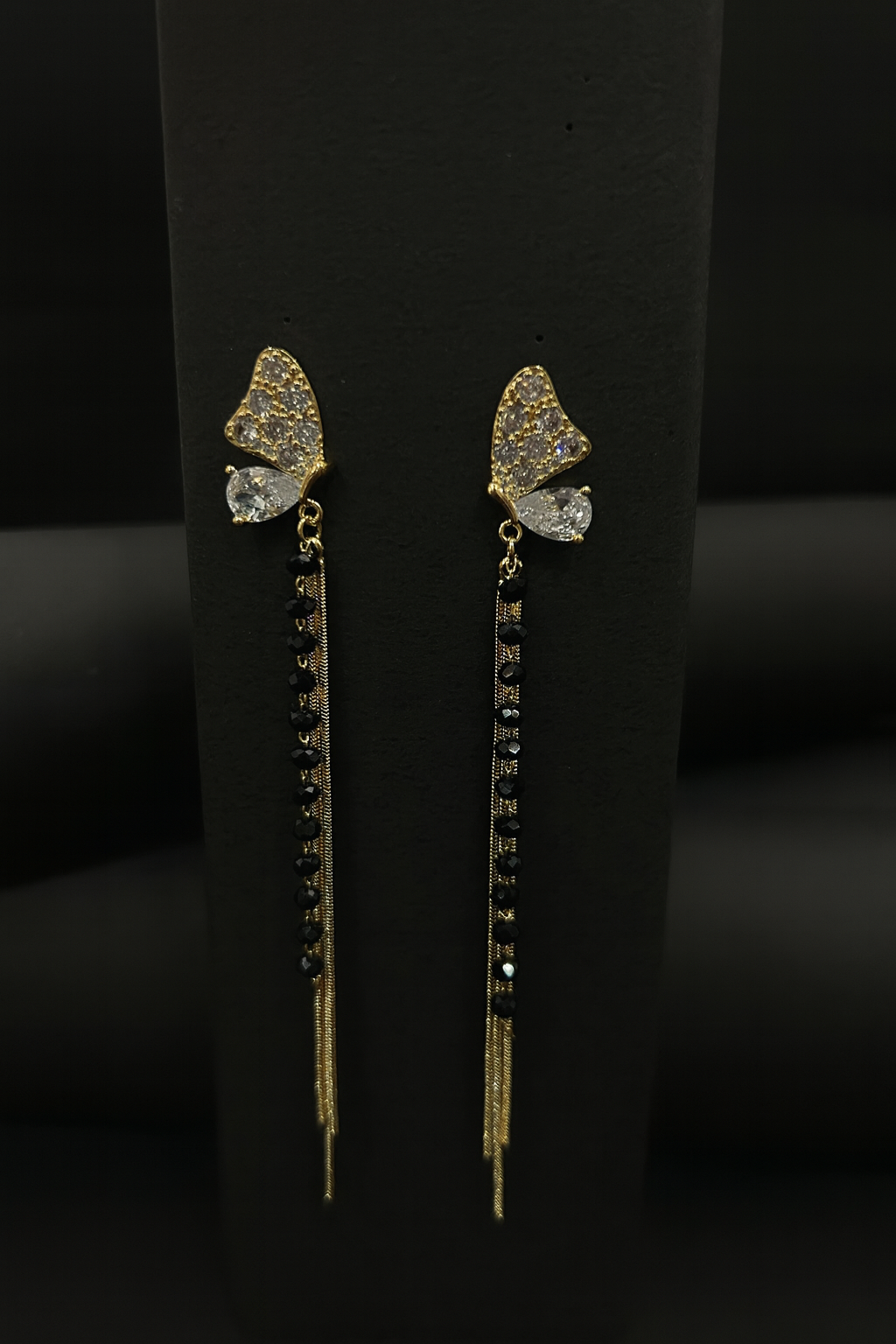 Dangling Butterfly Gold Earrings