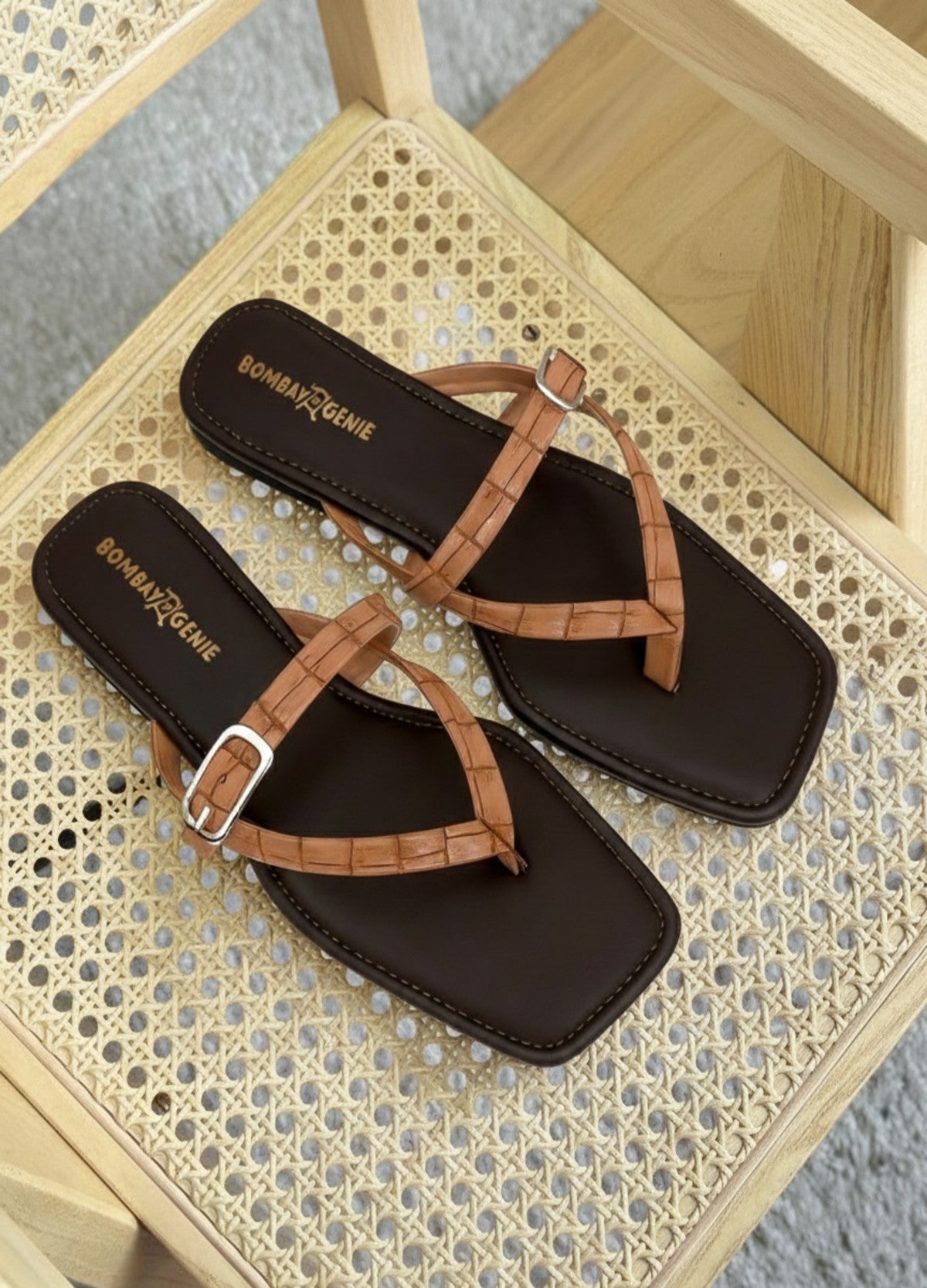 Pink Strappy Flat Sandals with Buckle Detail