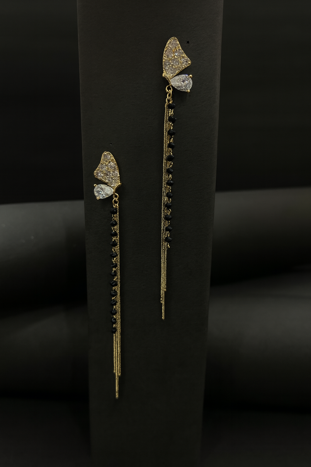 Dangling Butterfly Gold Earrings