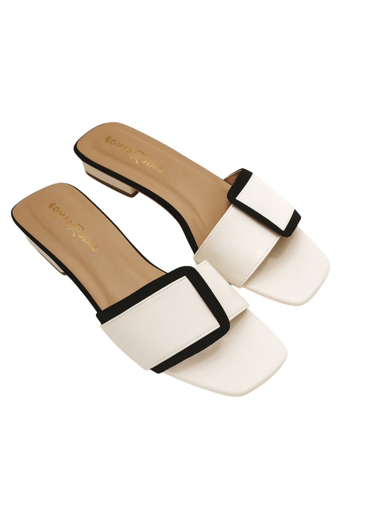 Black & White Block Heel Sandals