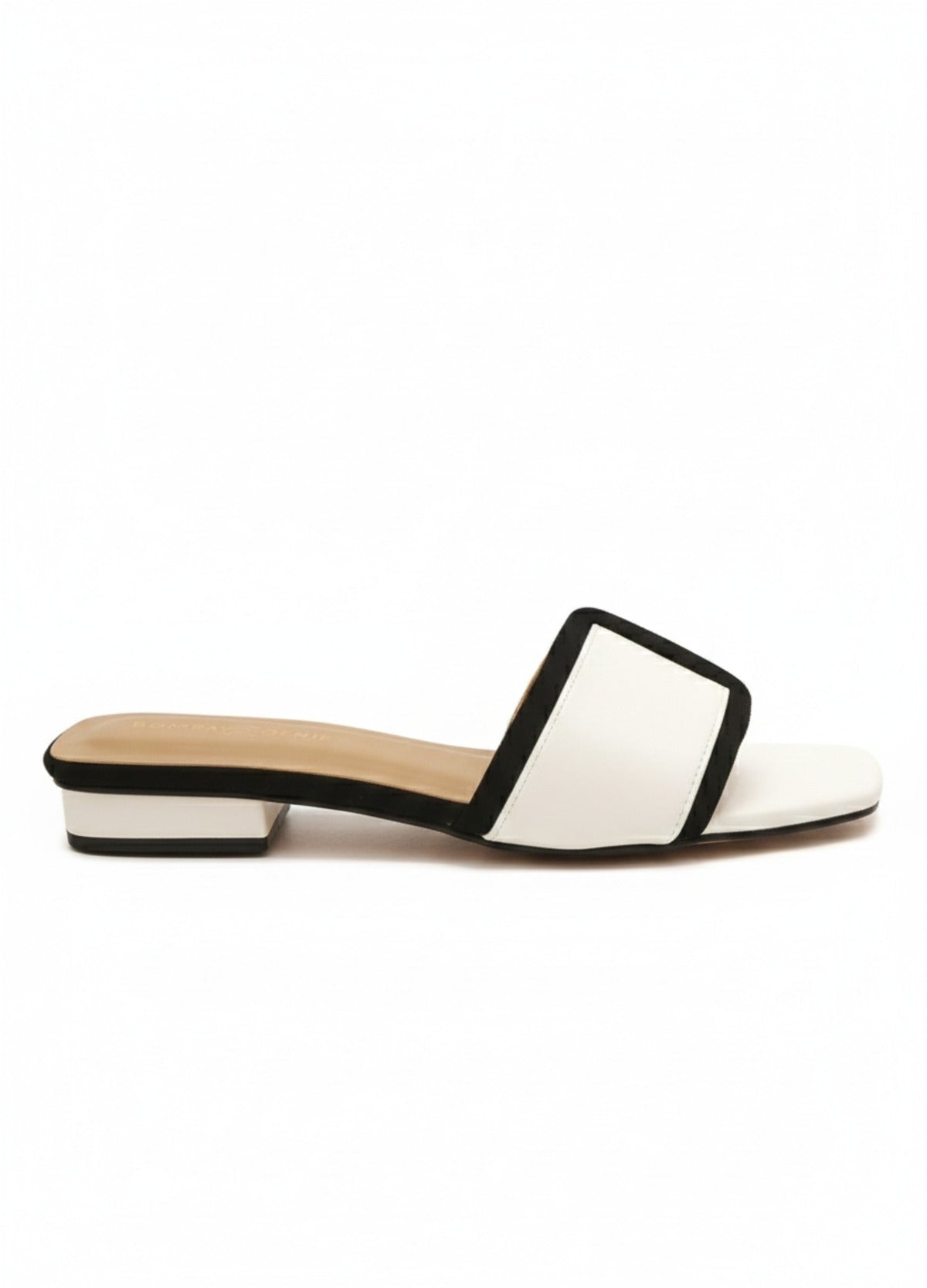 Black & White Block Heel Sandals