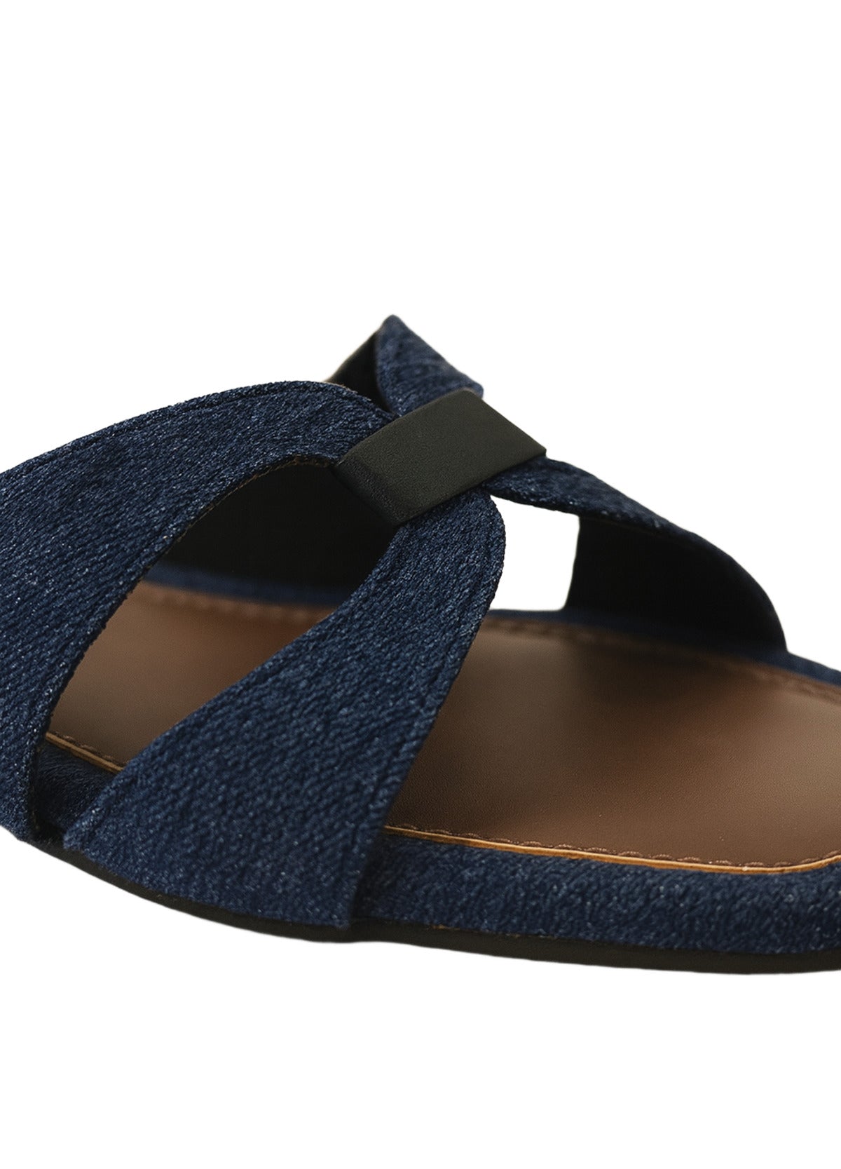 Blue Denim Sliders For Women