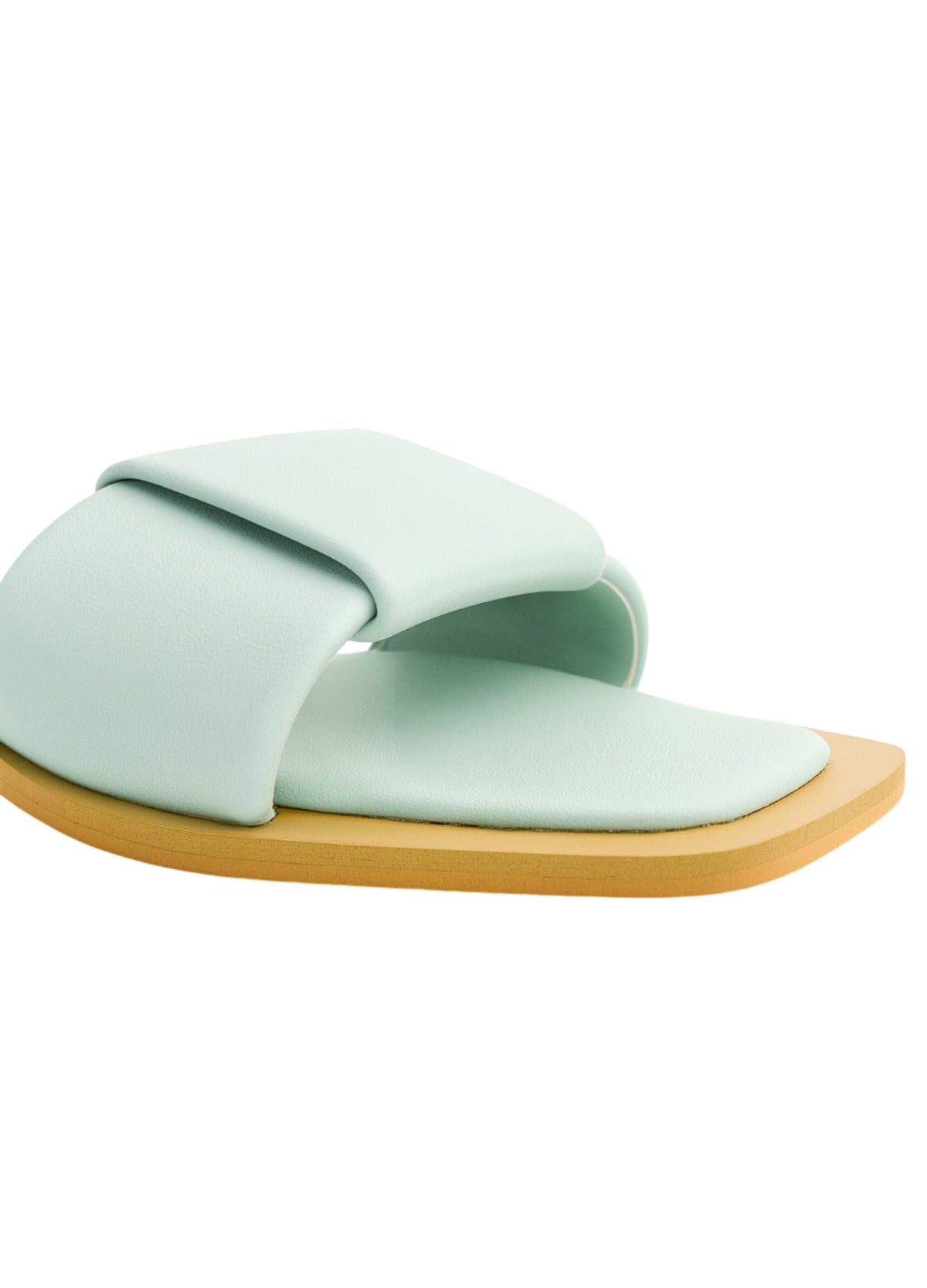 Mint Green Wide Strap Flats