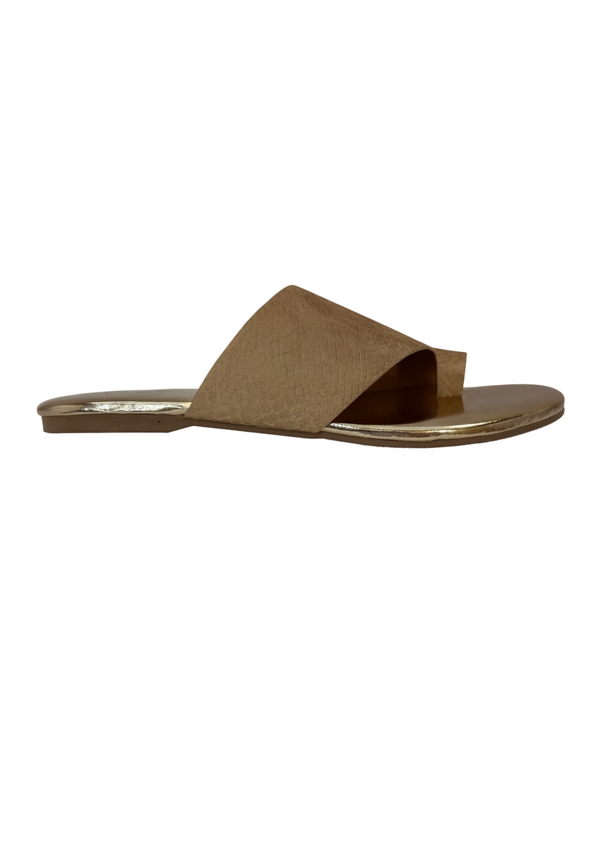 Gold Textured Slip-On Flats for Women