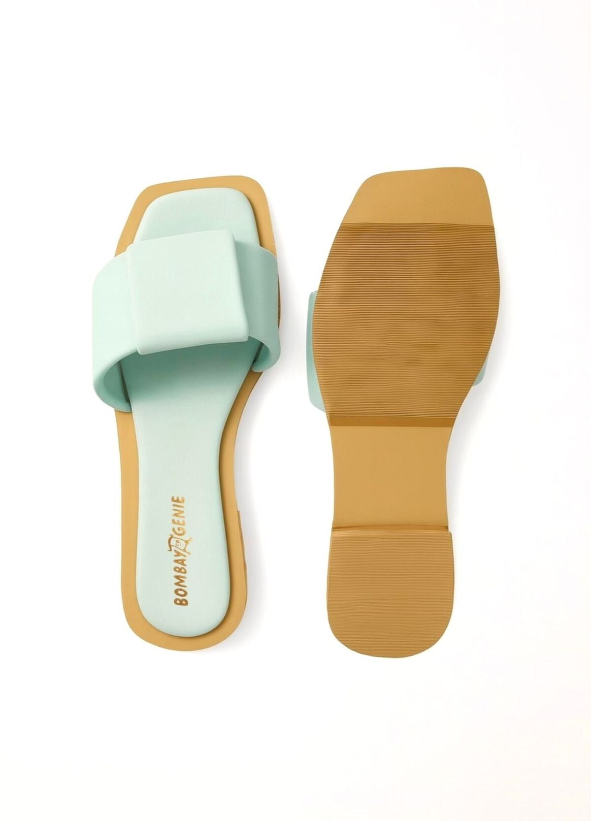 Mint Green Wide Strap Flats