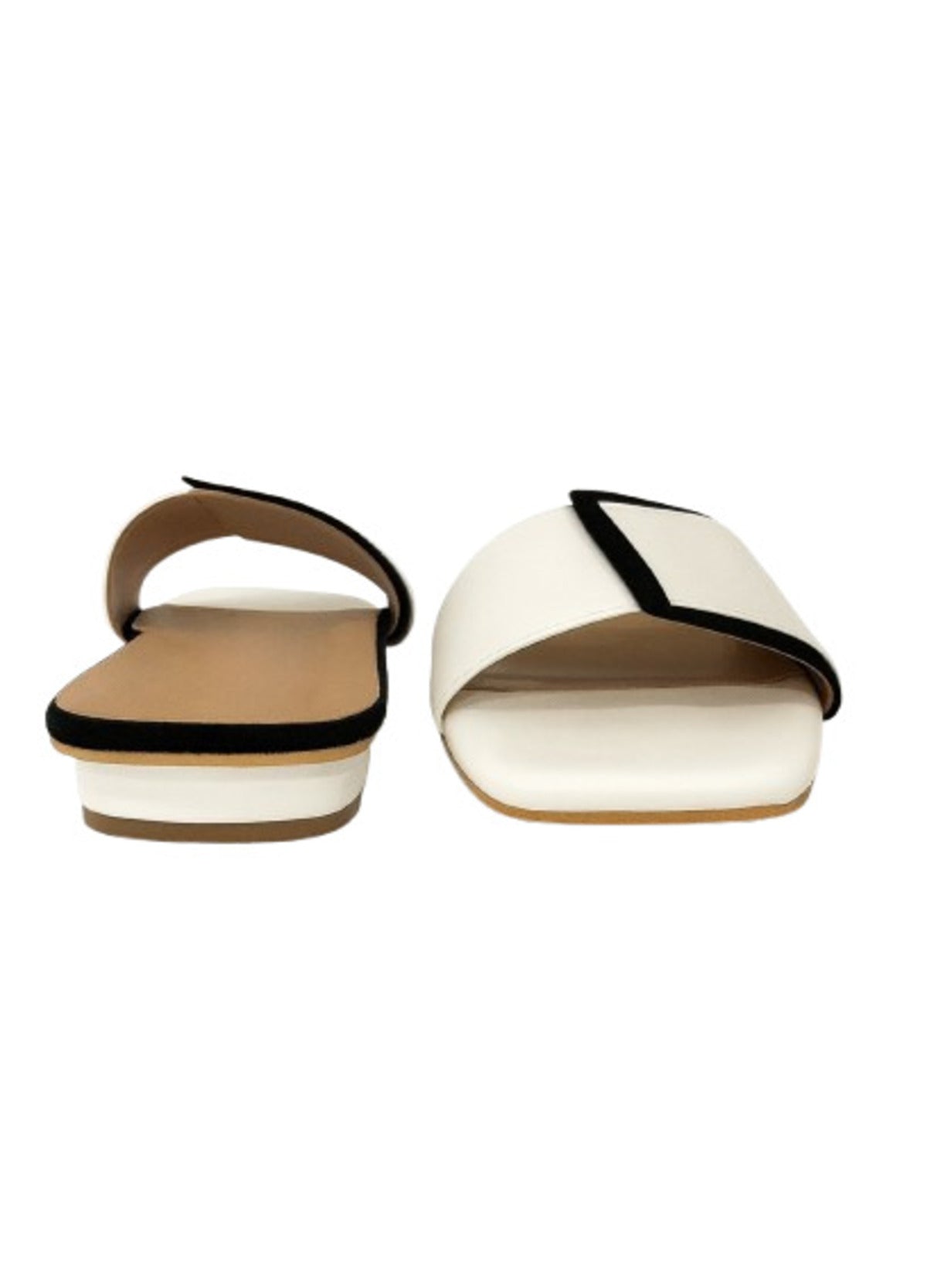 Black & White Block Heel Sandals