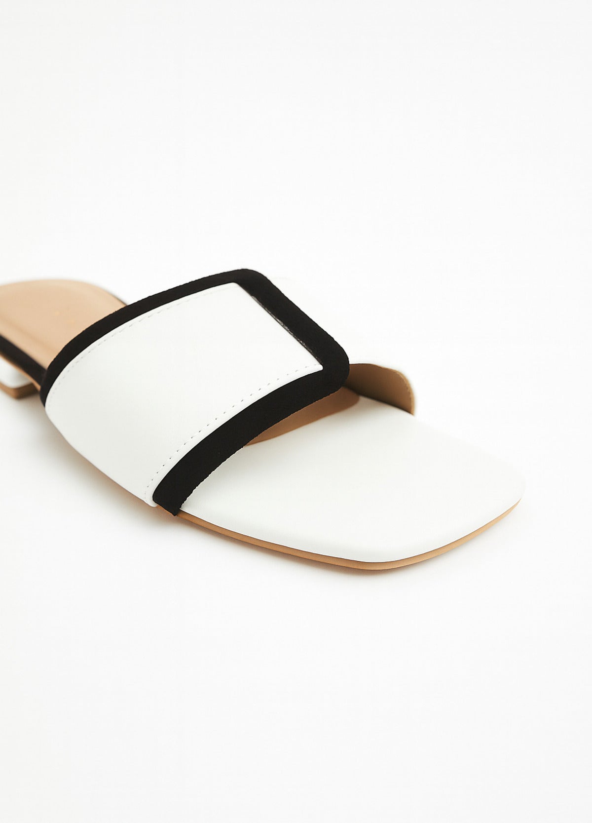 Black & White Block Heel Sandals