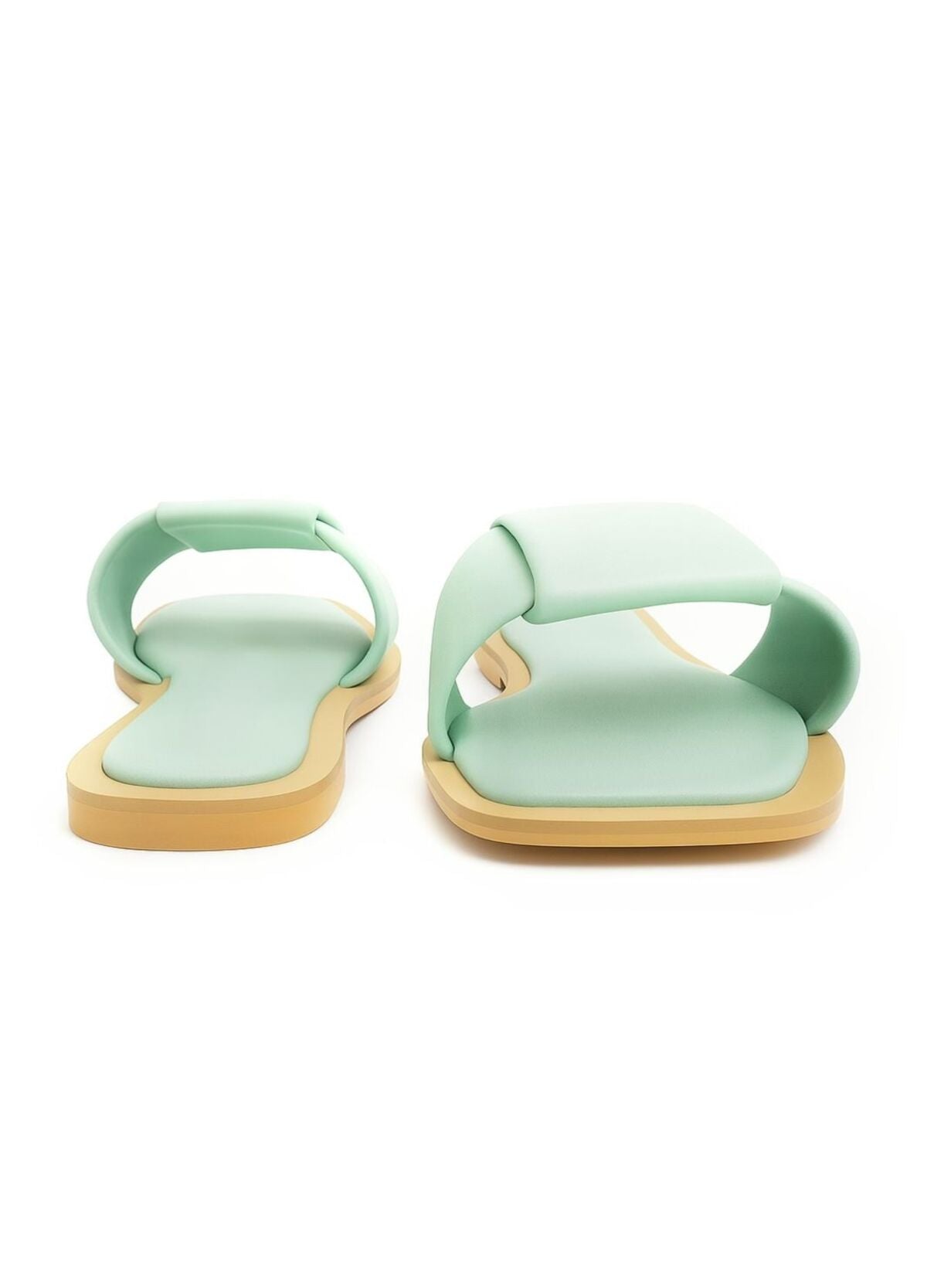 Mint Green Wide Strap Flats
