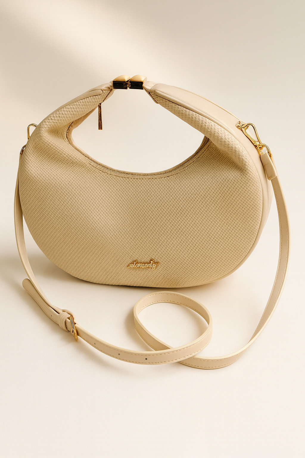 Cream Hobo Handbag