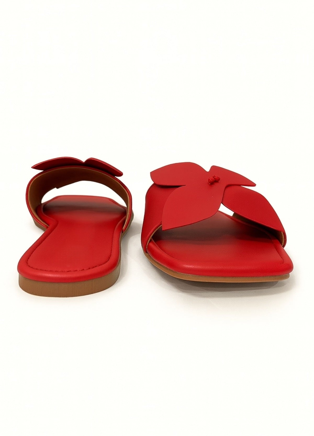 Red Floral Slip-On Flats