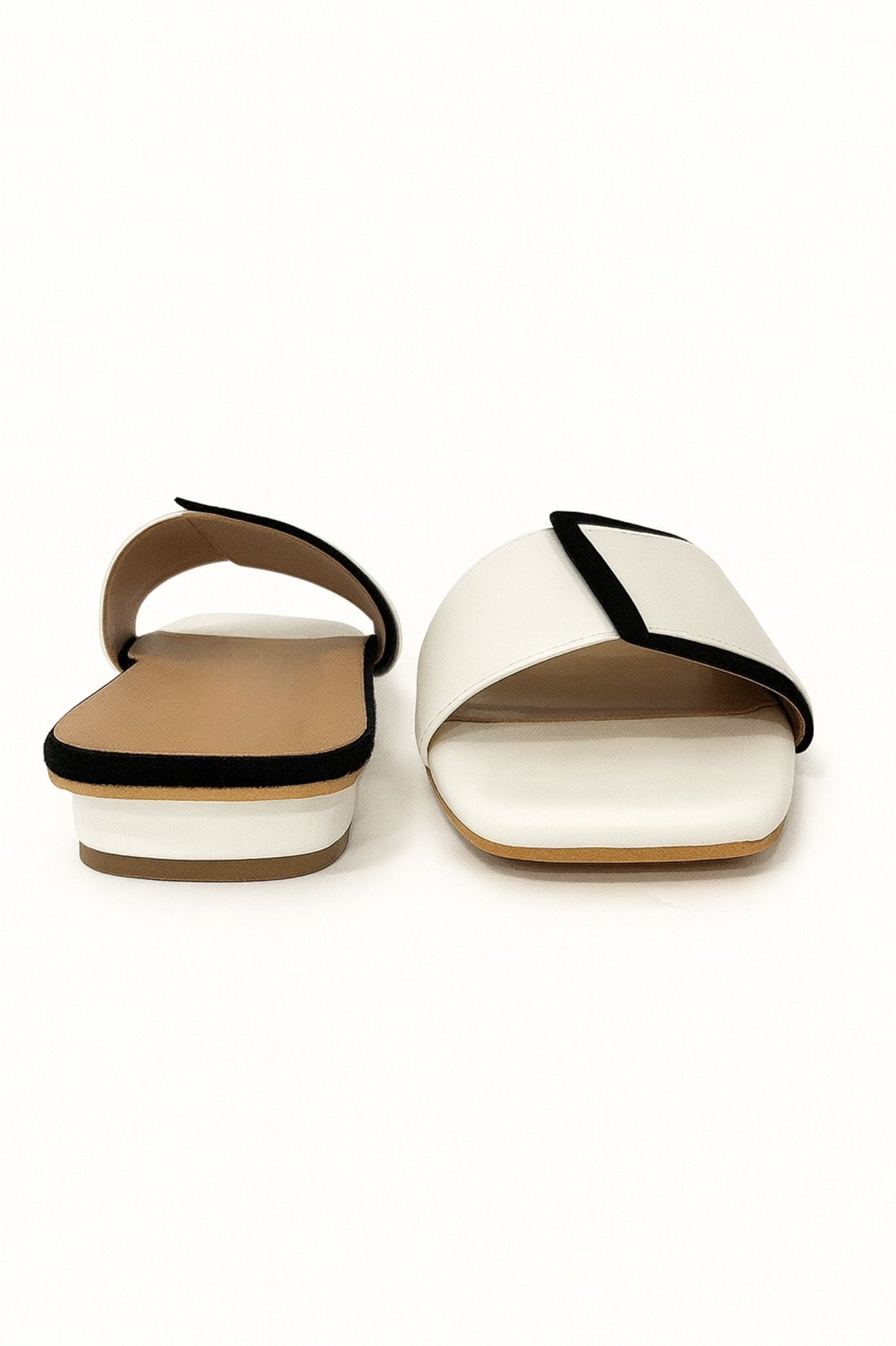Black & White Block Heel Sandals