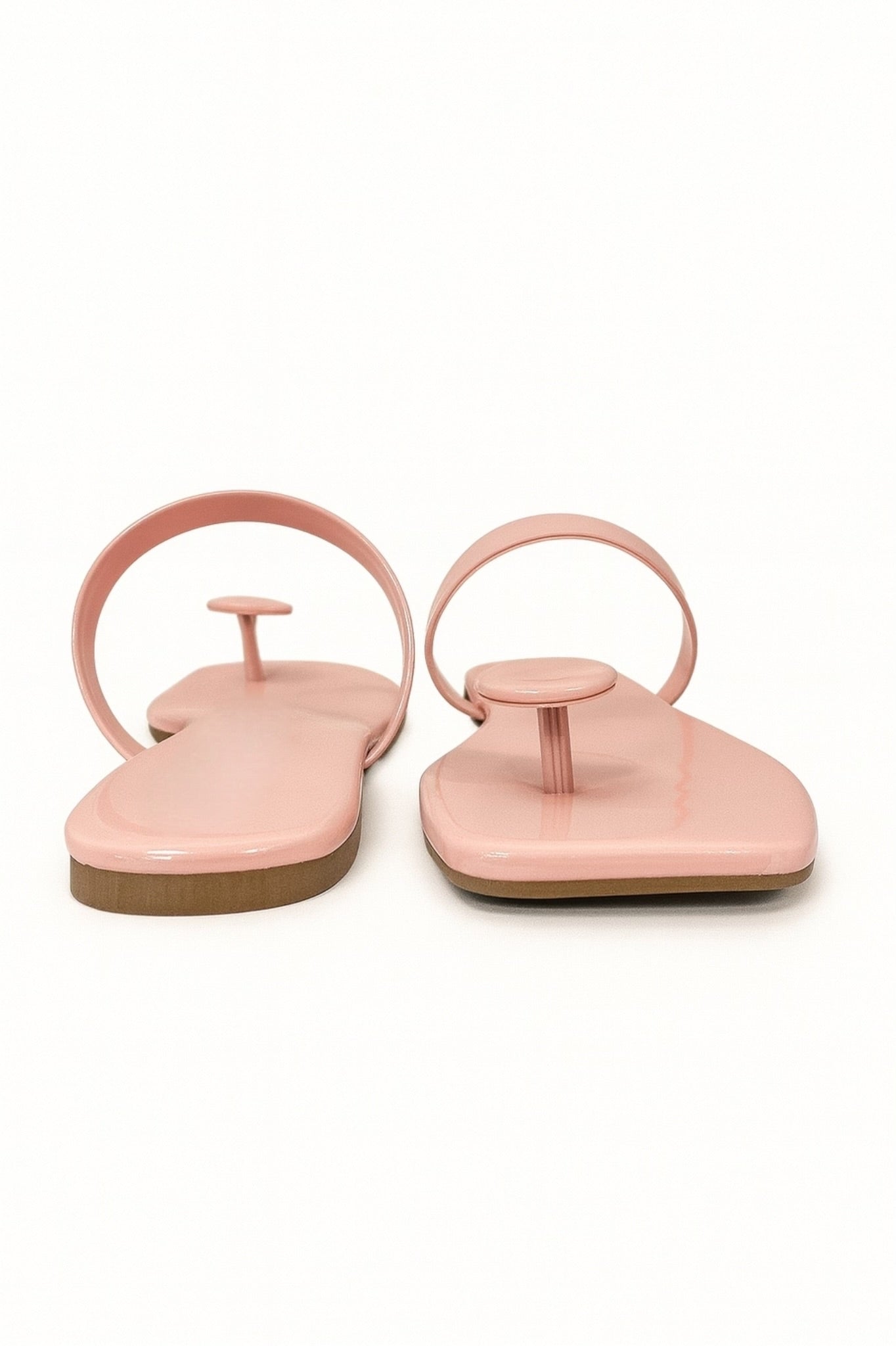 Pink Glossy Strap Sandals for Women