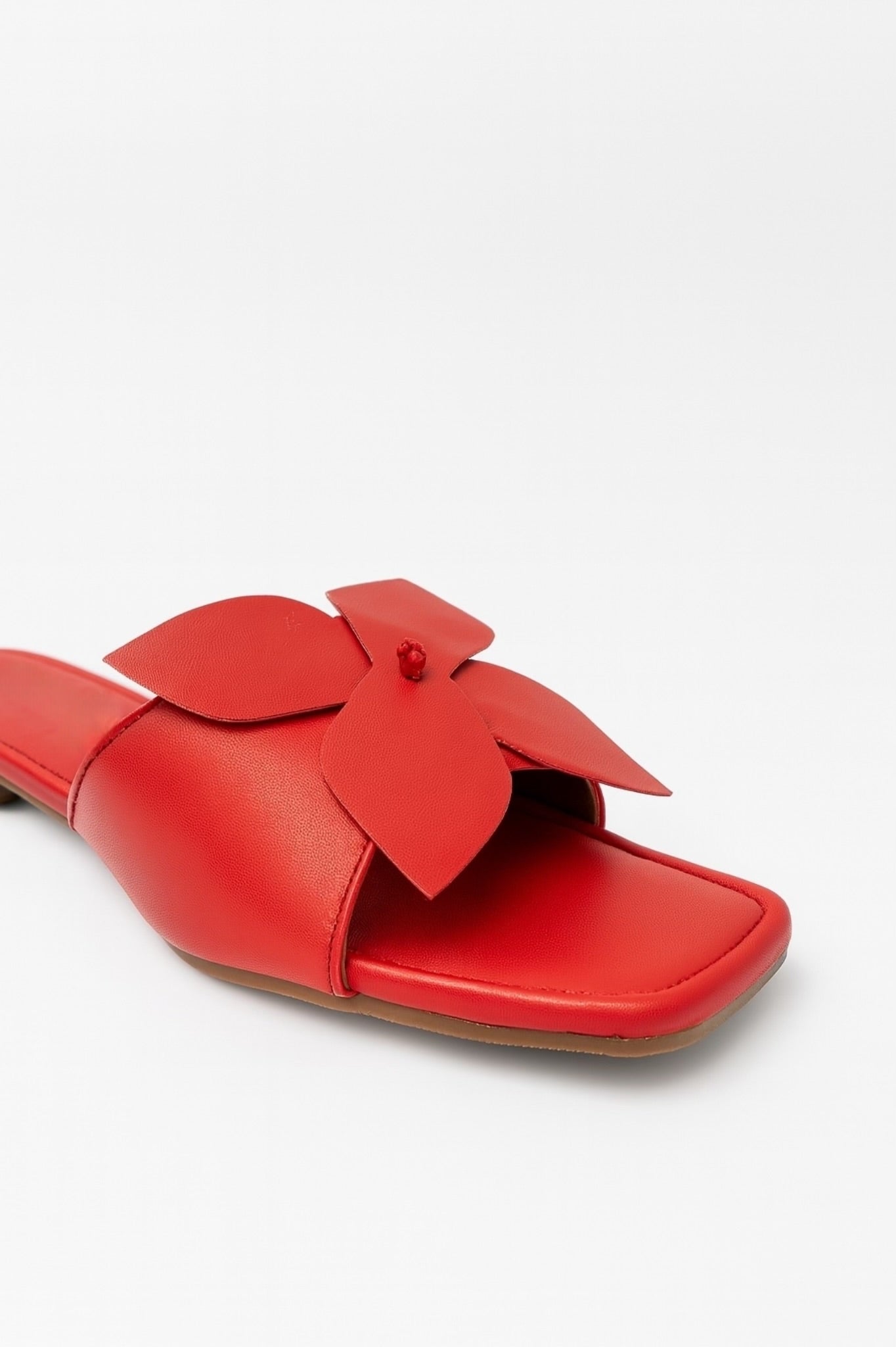 Red Floral Slip-On Flats