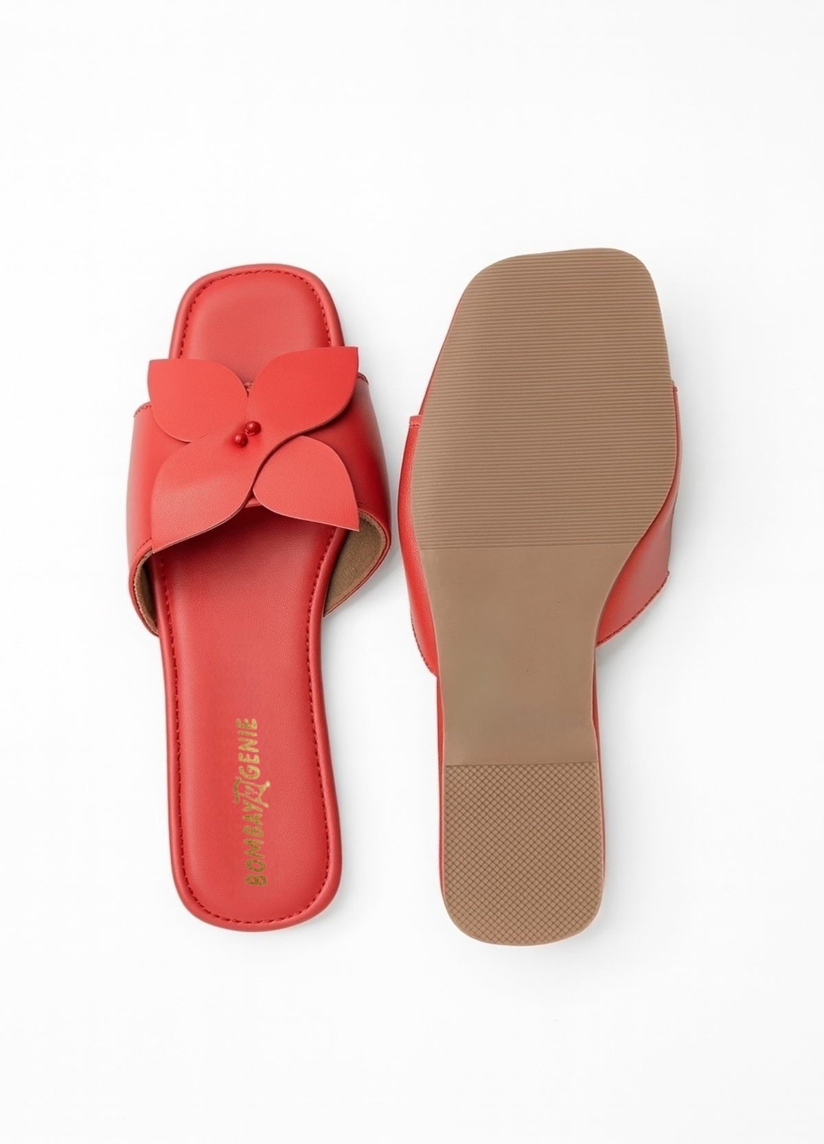 Red Floral Slip-On Flats