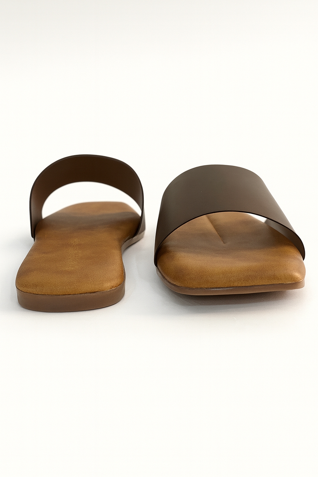 Classic Brown Wide Strap Flats for Women