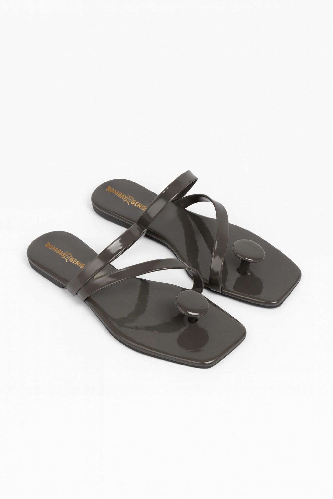 Dark Grey One Toe Flats for Women