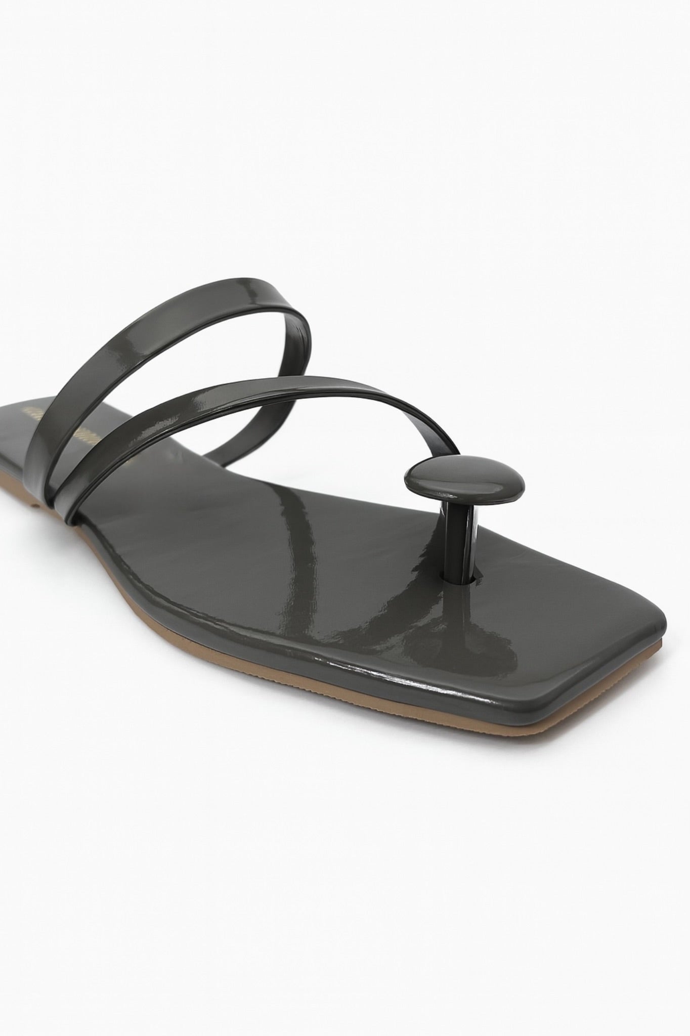 Dark Grey One Toe Flats for Women