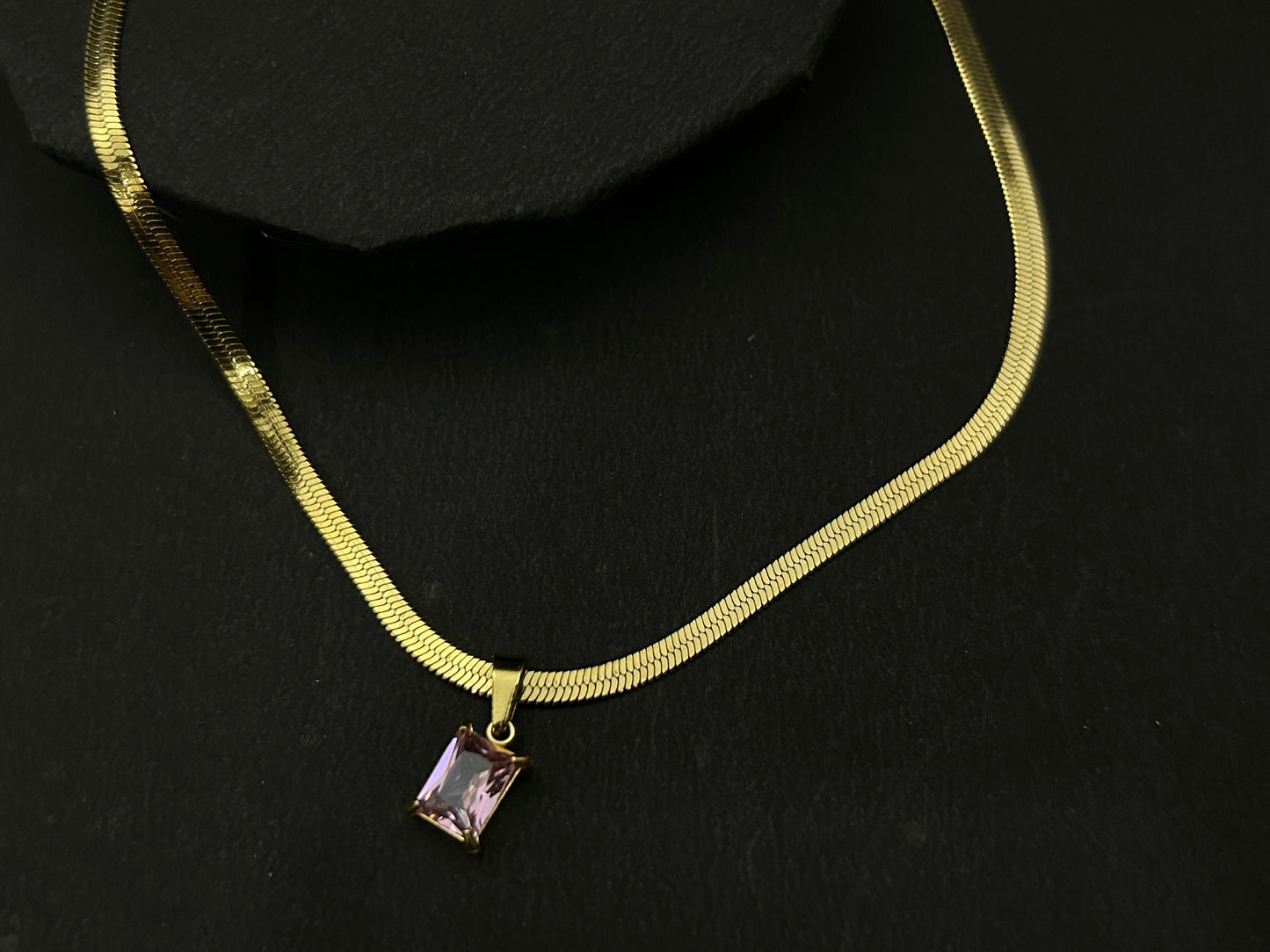 Purple Gem Pendant Necklace