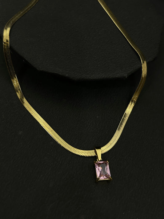 Purple Gem Pendant Necklace