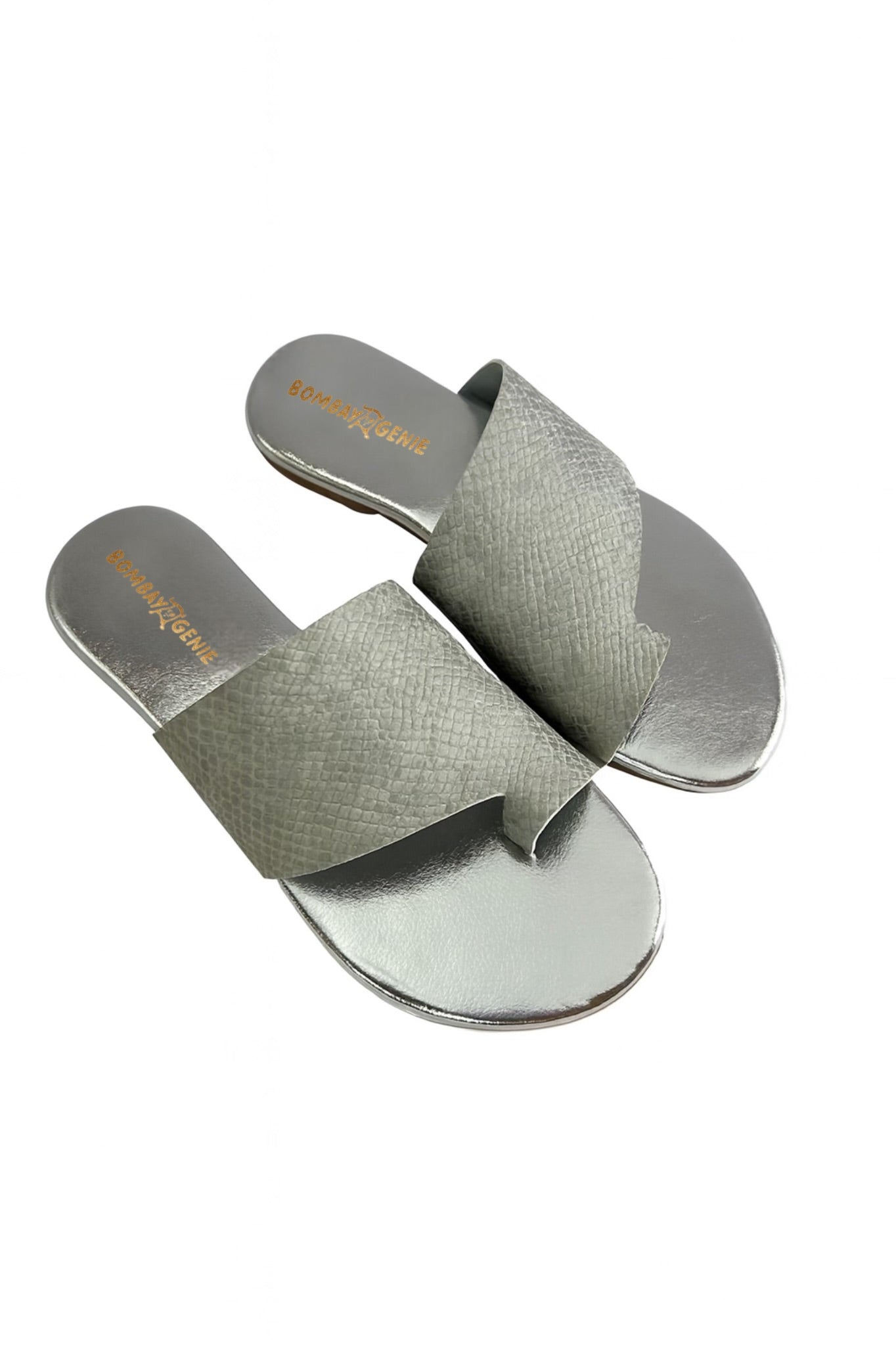 Silver Textured Women Flats