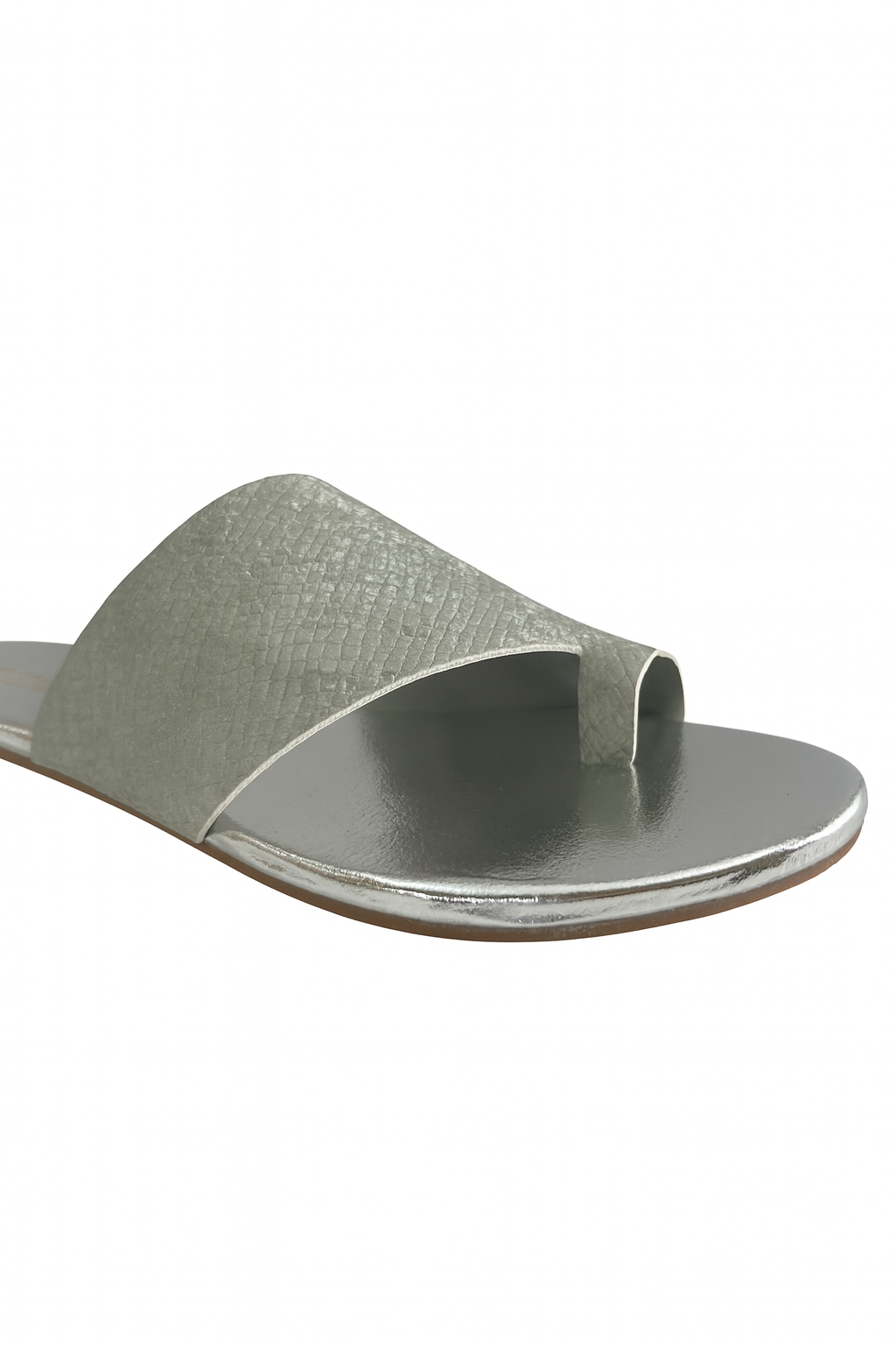 Silver Textured Women Flats