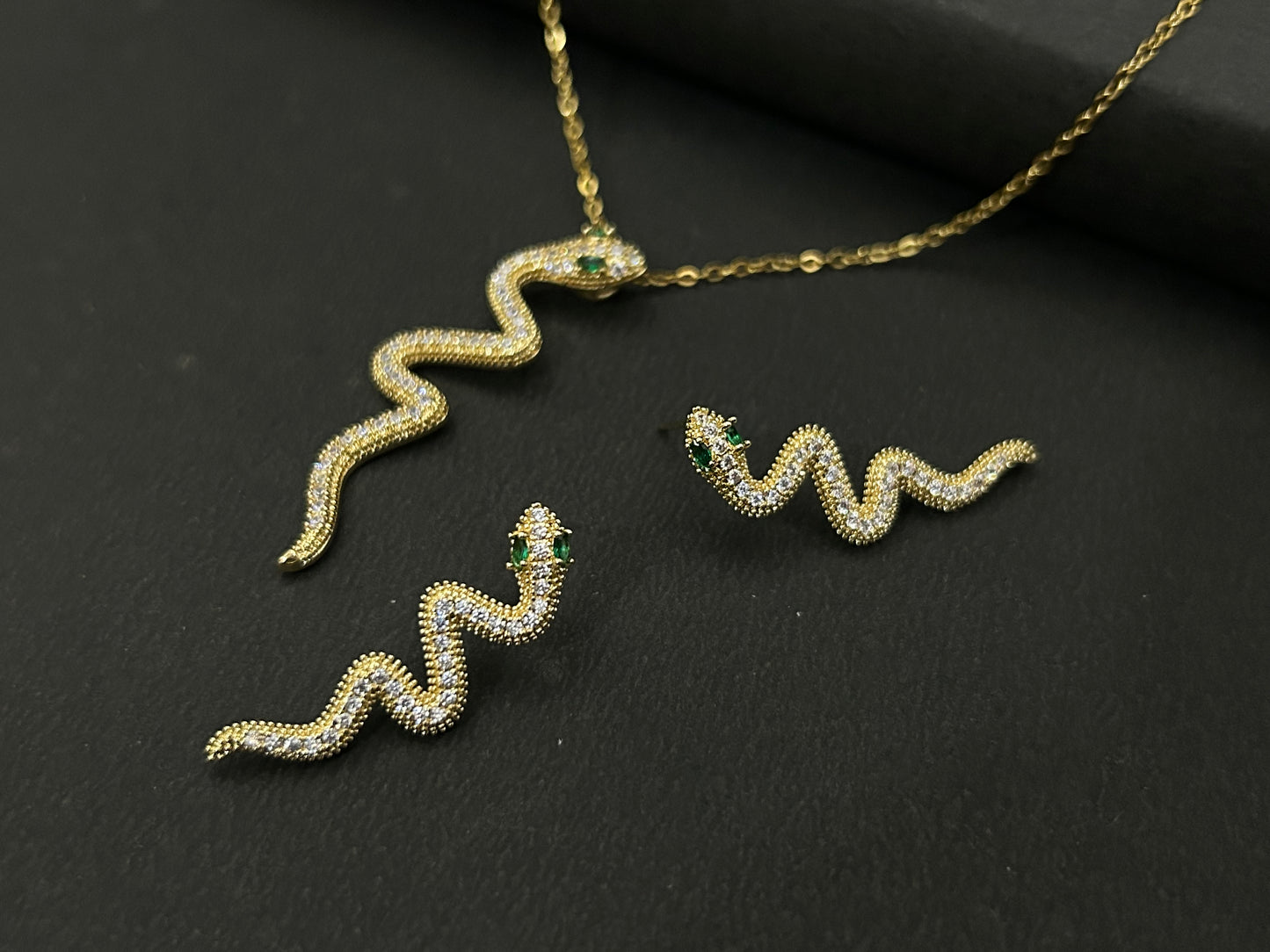 Serpent Spark Necklace & Earring Set