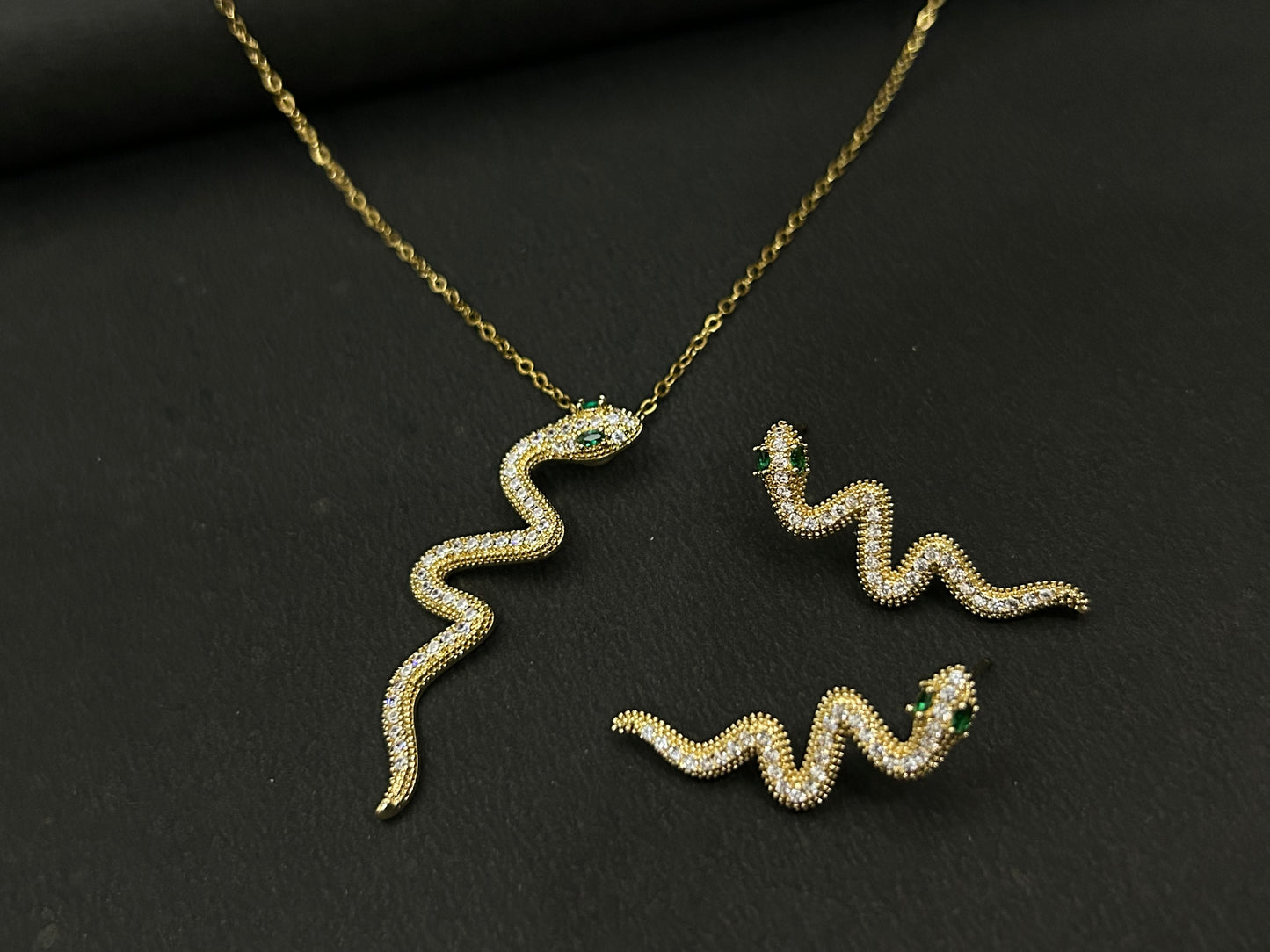 Serpent Spark Necklace & Earring Set