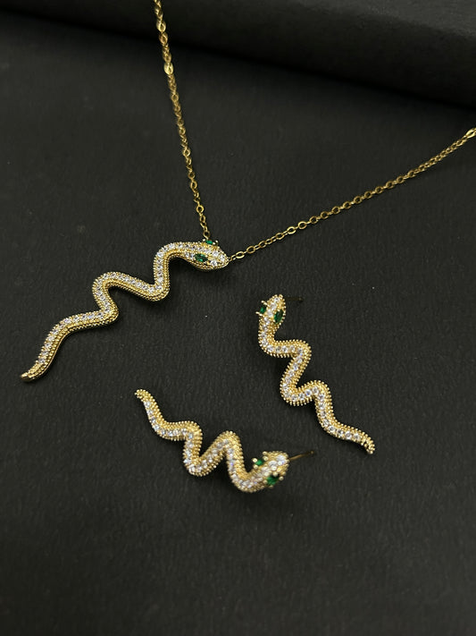 Serpent Spark Necklace & Earring Set