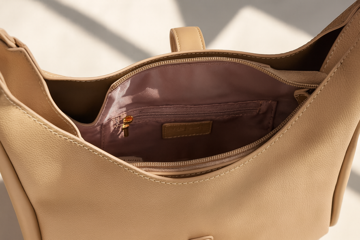 Beige Large Hobo Bag