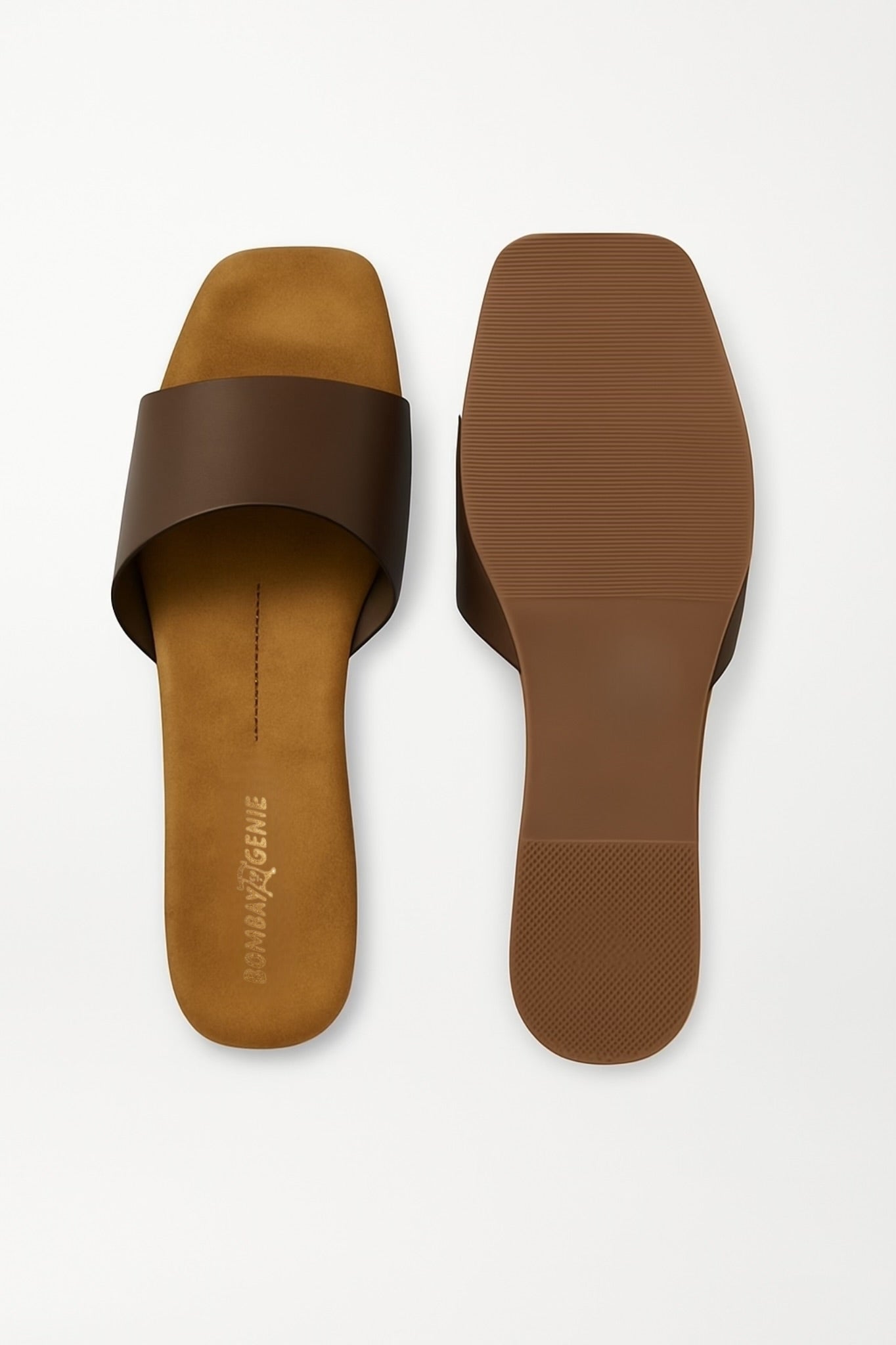Classic Brown Wide Strap Flats for Women
