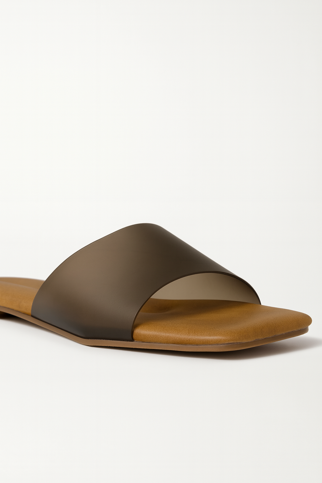 Classic Brown Wide Strap Flats for Women