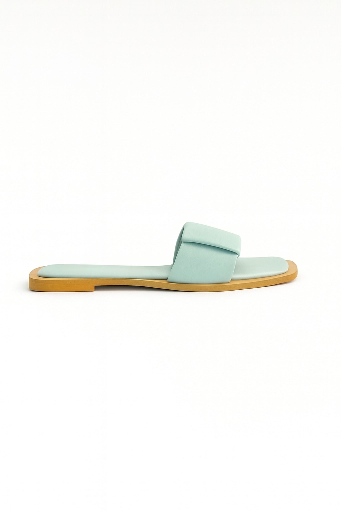 Mint Green Wide Strap Flats