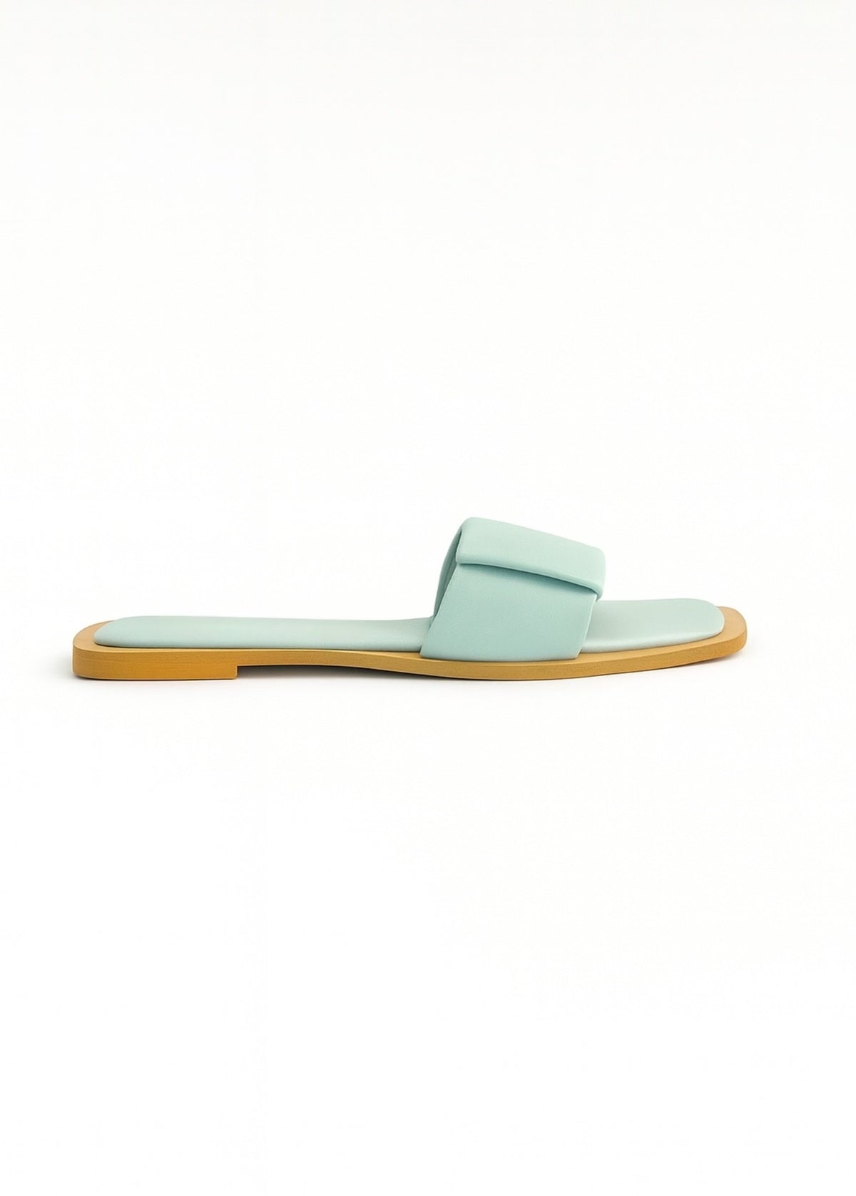 Mint Green Wide Strap Flats