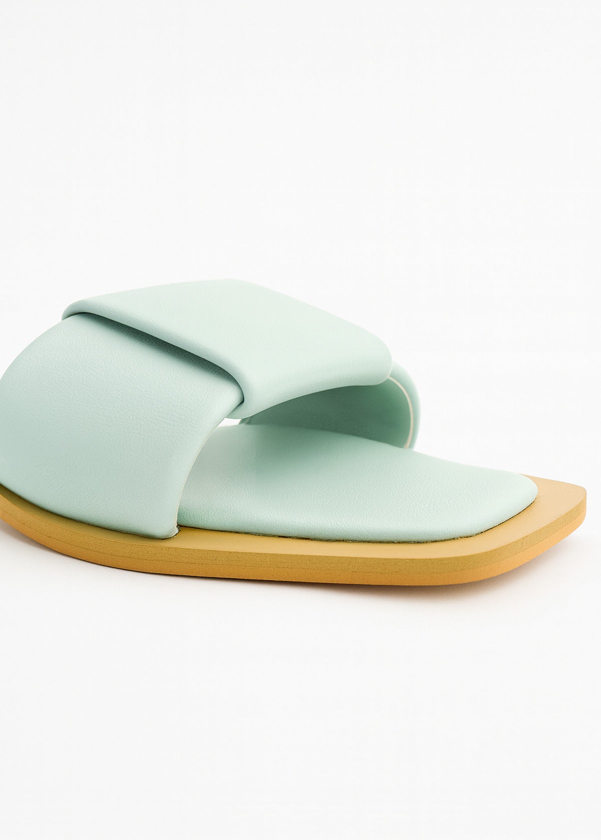 Mint Green Wide Strap Flats