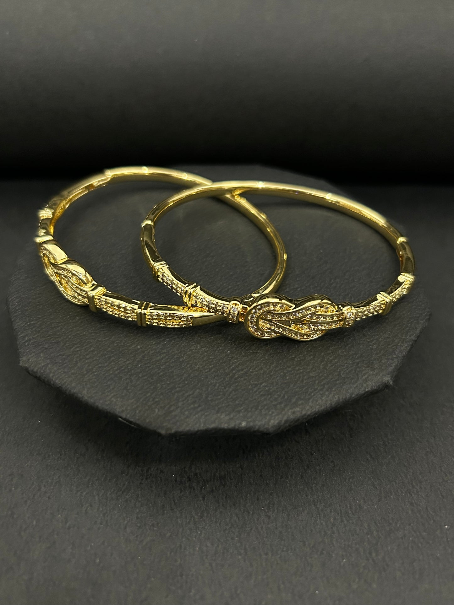 Knot Style Gold Bangles