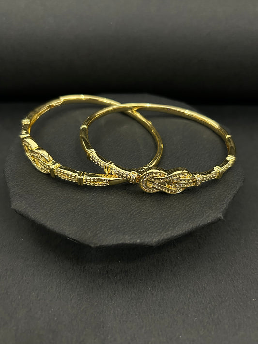 Knot Style Gold Bangles