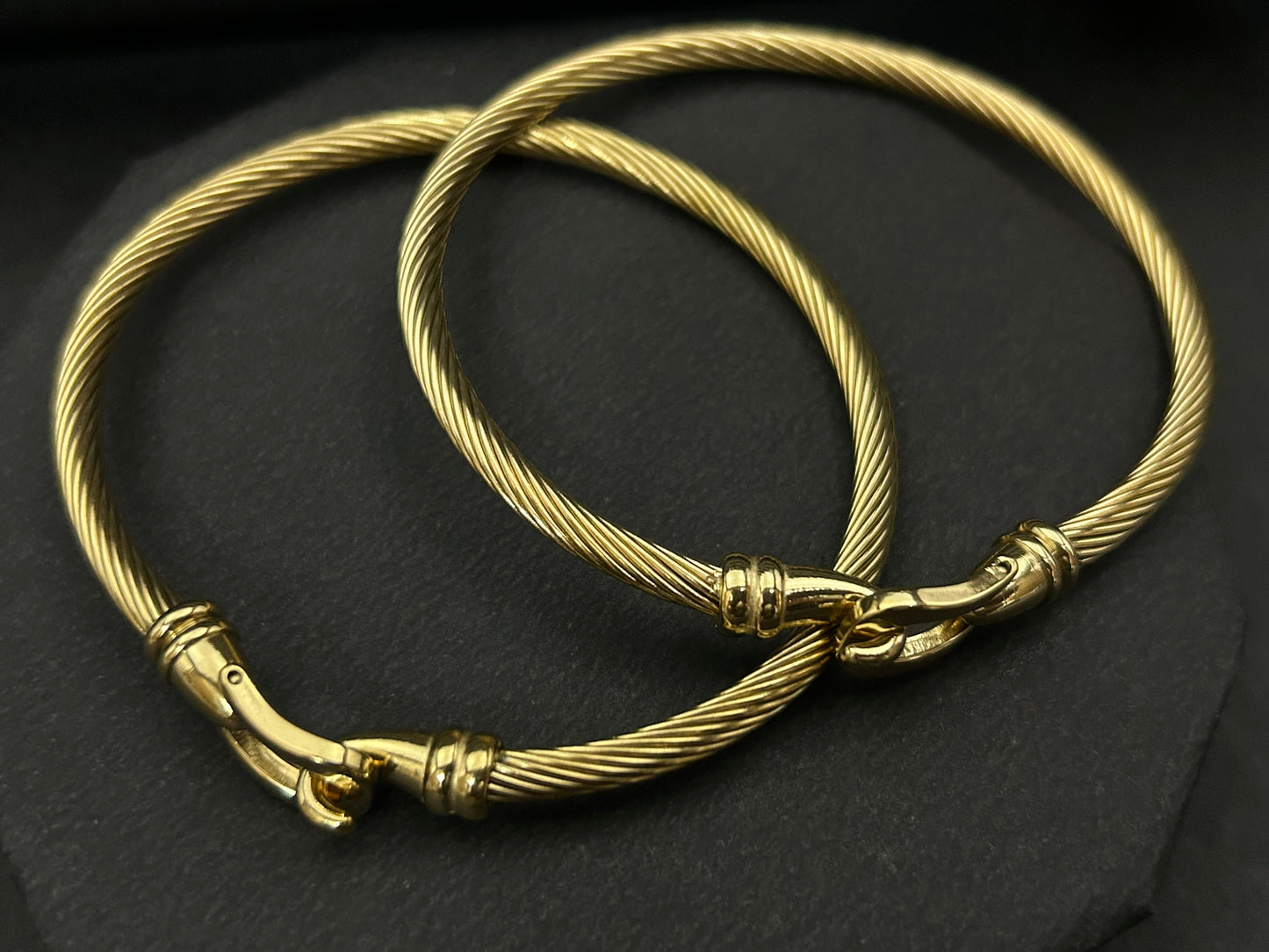 Twisted Cable Gold Cuff Bracelet