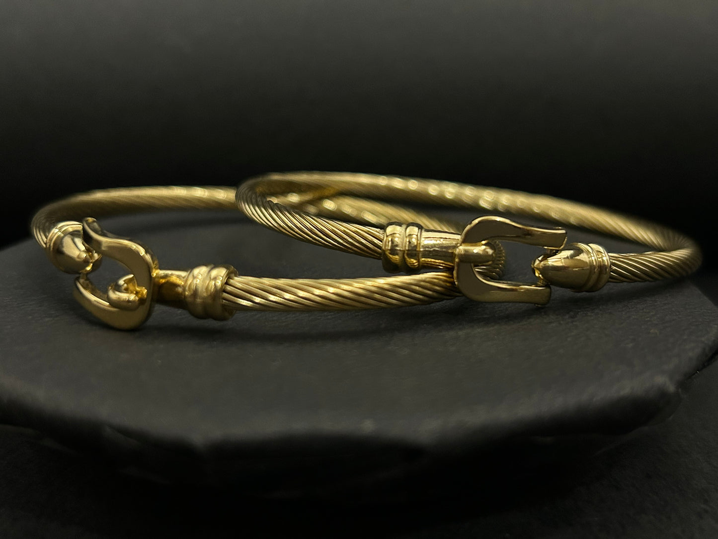 Twisted Cable Gold Cuff Bracelet