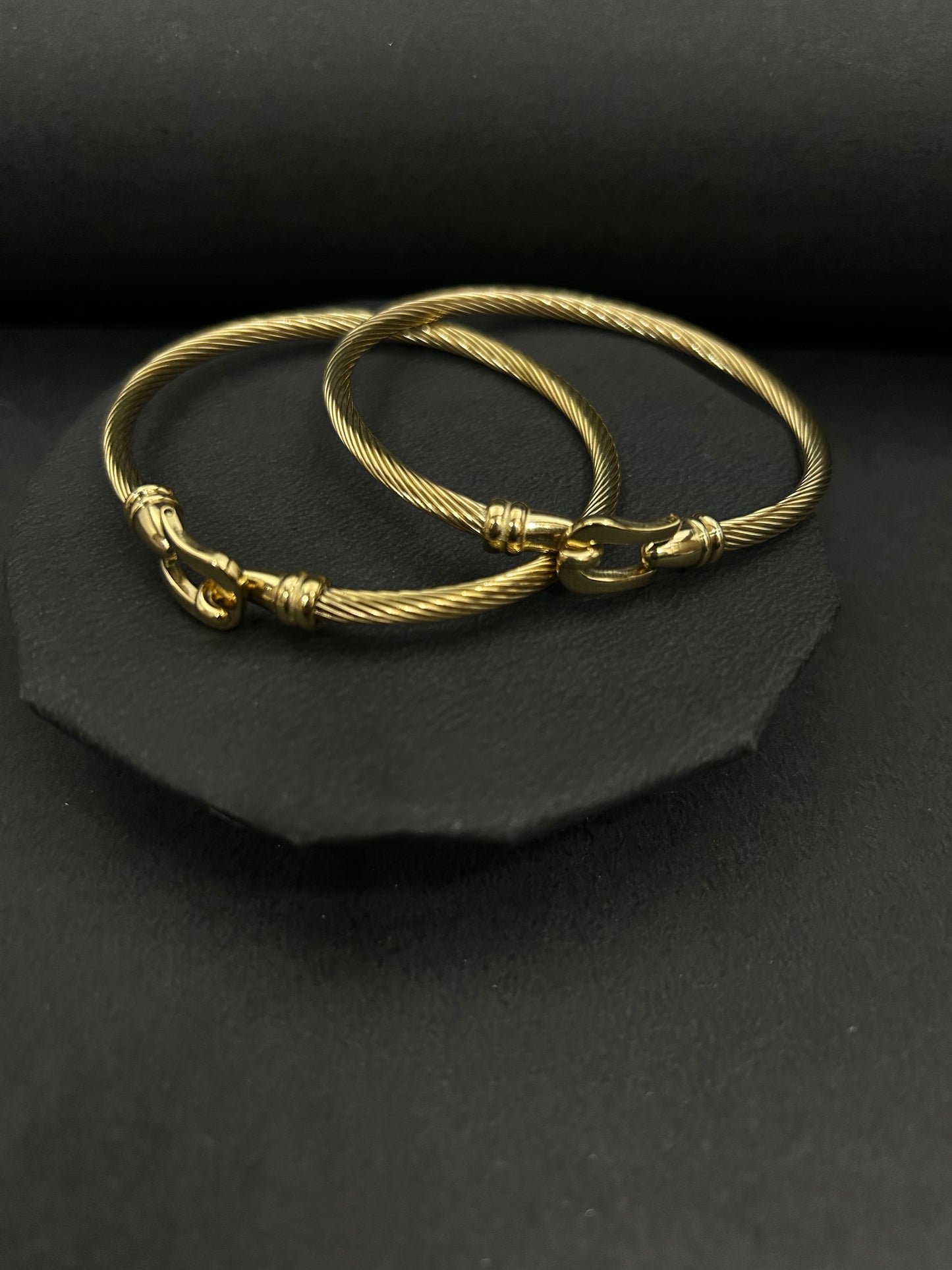 Twisted Cable Gold Cuff Bracelet